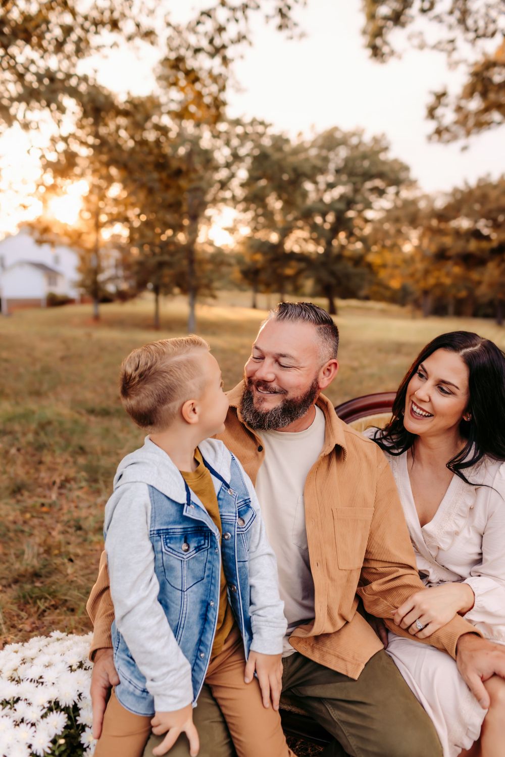 Natural family photography in Sherrills Ford NC with golden light