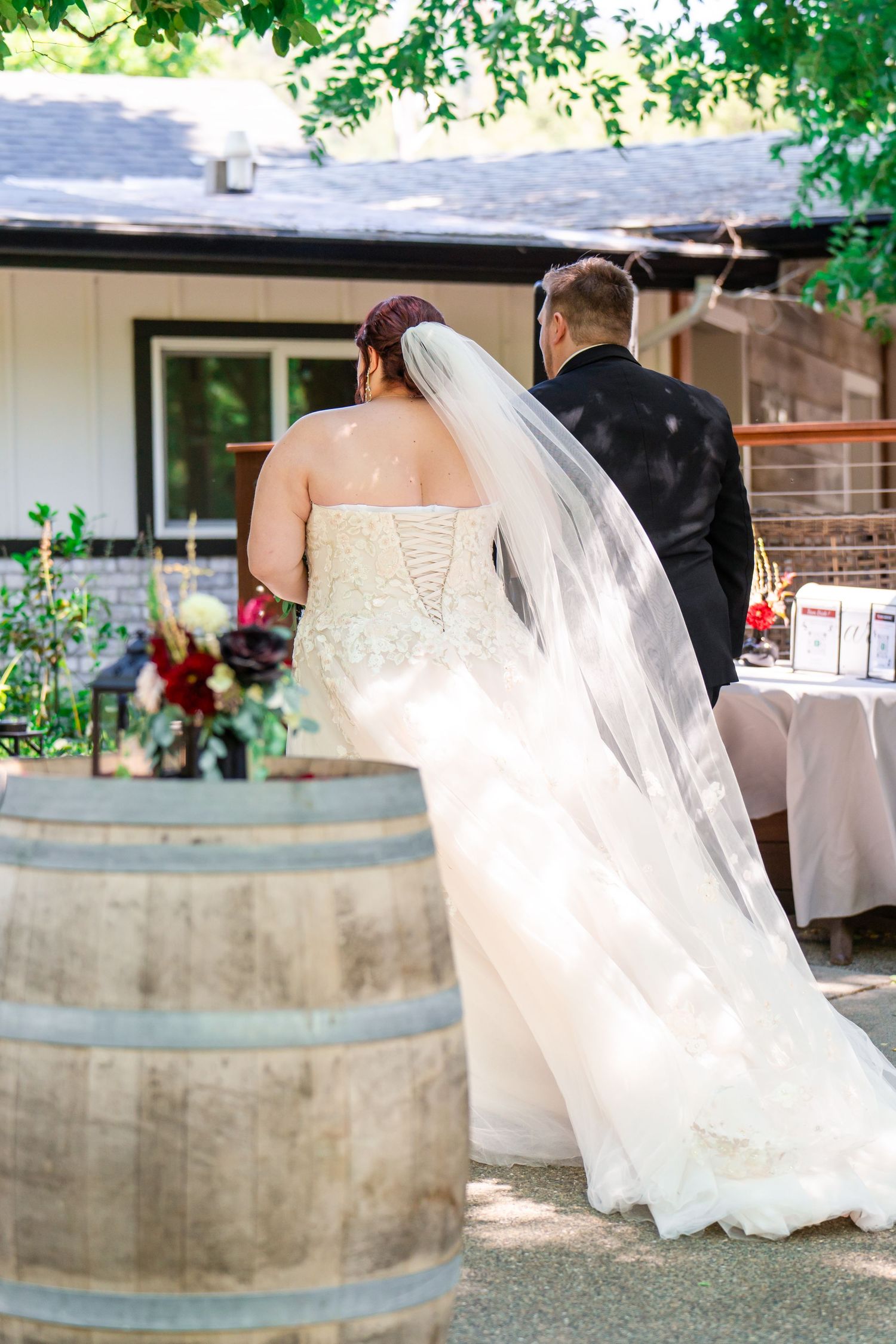 bride and groom exit