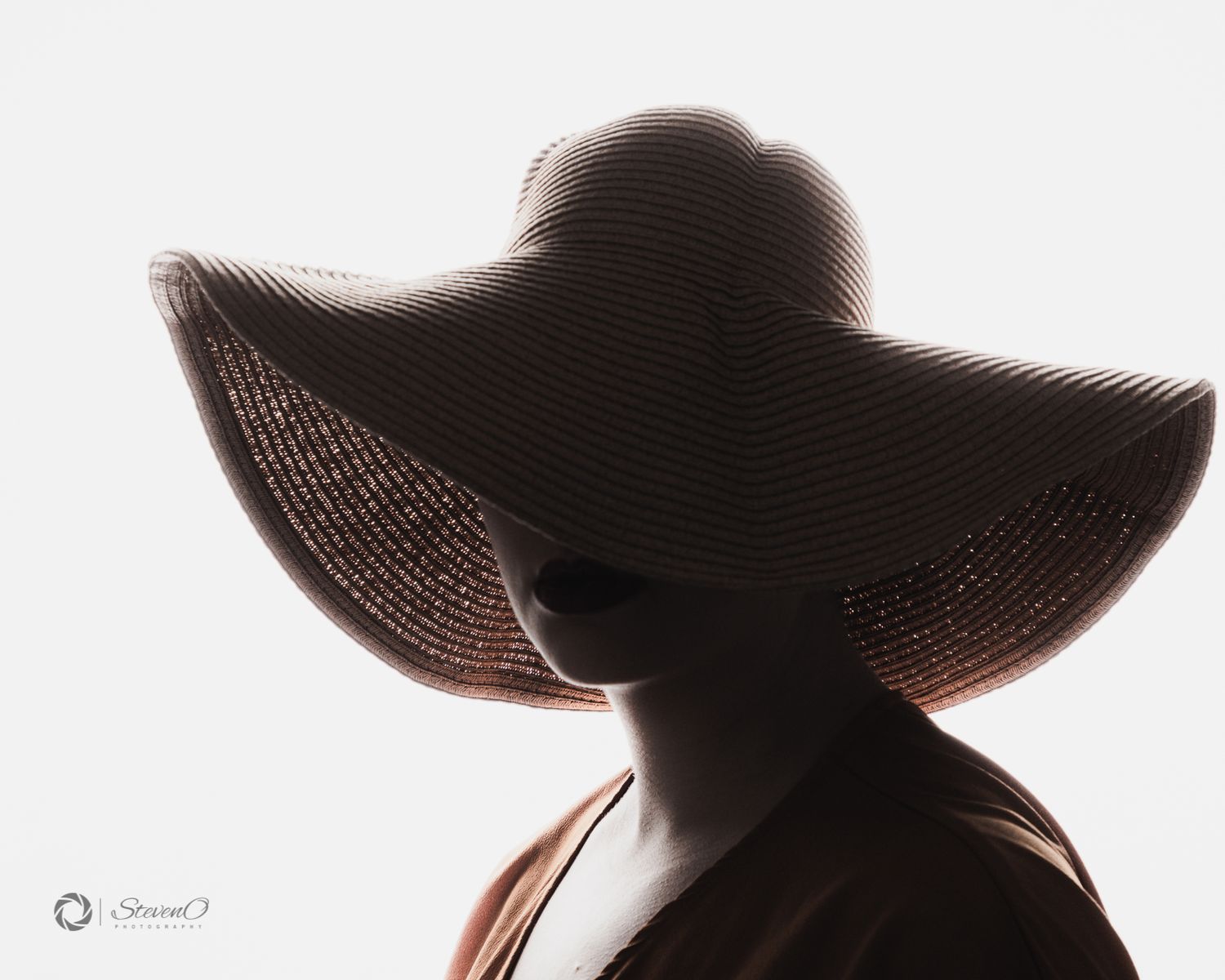 Silhouette series of wide-brimmed hat against white background creating dramatic shapes.