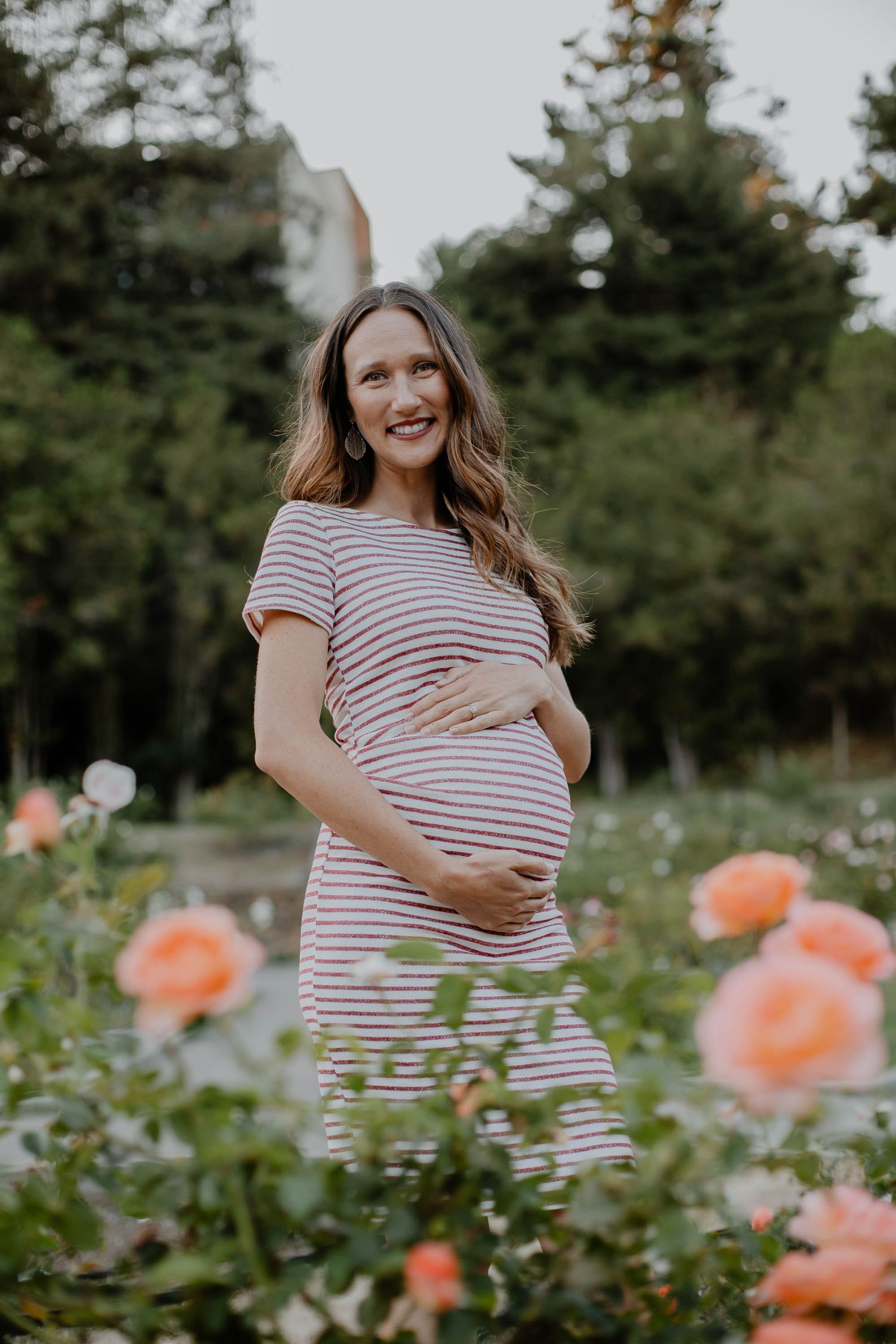 Maternity Portrait Photo session Photographer Morcom Rose Garden Spring Photo Shoot Oakland Bay Area California