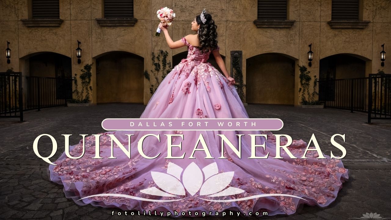 Professional DFW quince photographer creating beautiful quinceañera portraits with parks, lakes, gardens and skyline locations across DFW