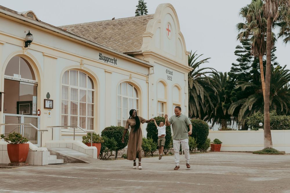 Destination photoshoots for families, couples and solo travelers in the Swakopmund Town