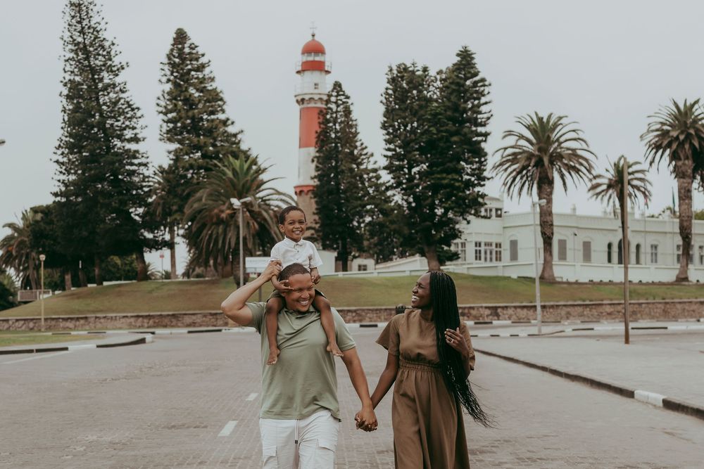 Destination photoshoots for families, couples and solo travelers in the Swakopmund Town