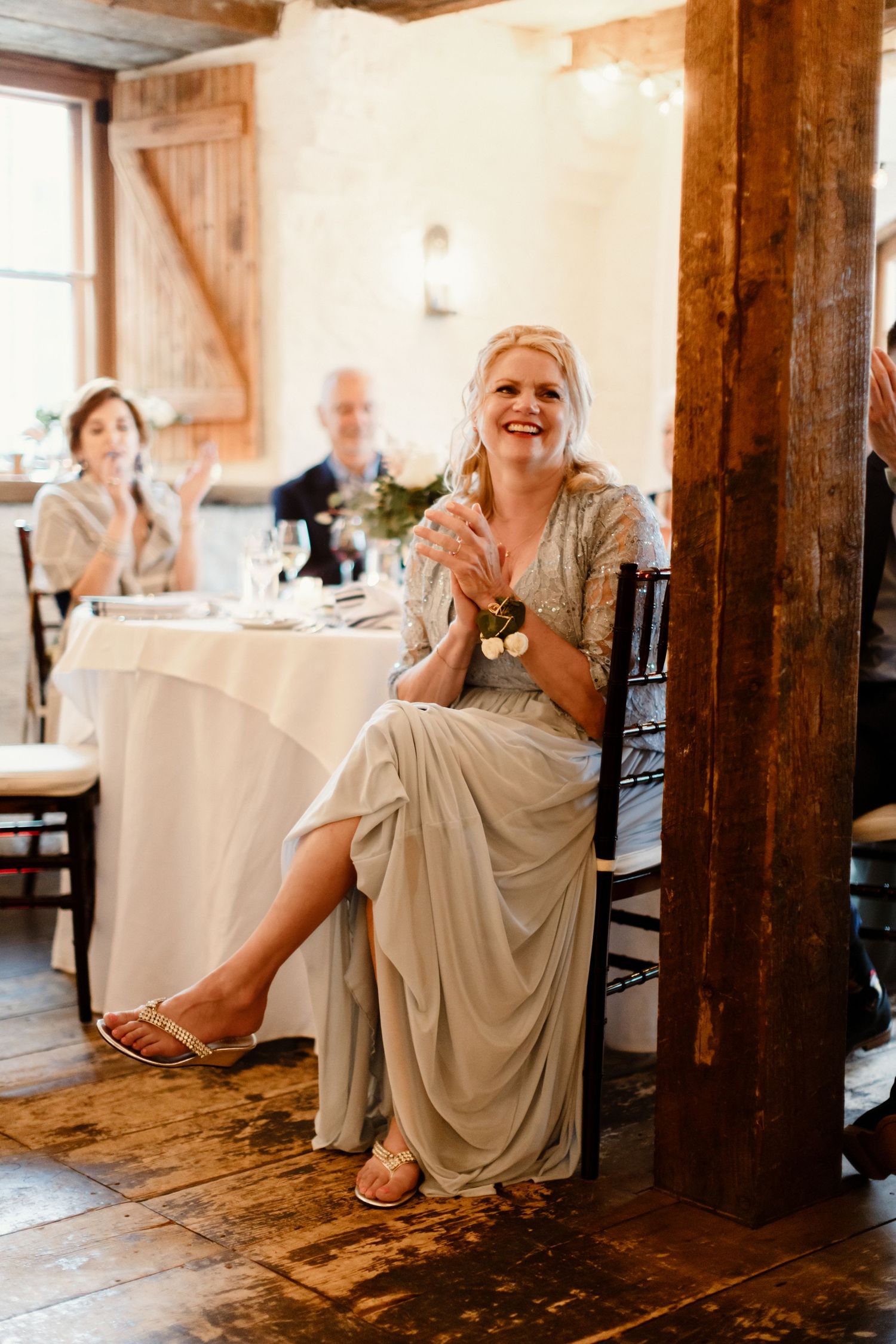 Guest enjoying the celebration at an elegant wedding reception.