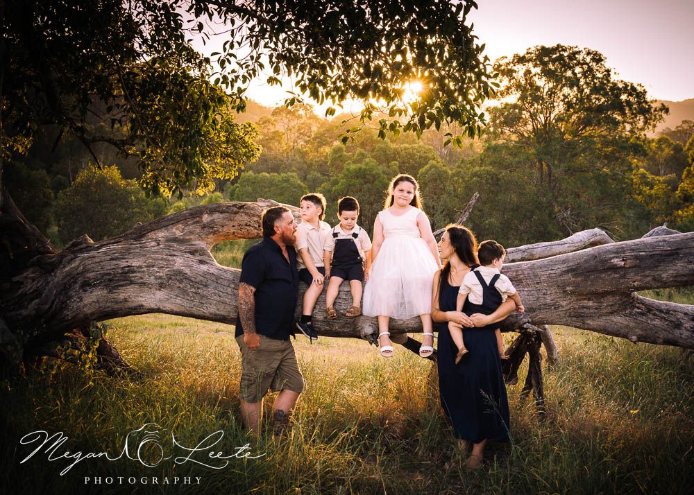 Lifestyle Family Photography Megan Leete Sunset Field Grass Green Trees Northern Gold Coast Ormeau
