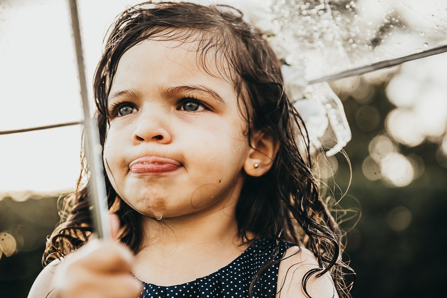 portrait of a girl after the rain