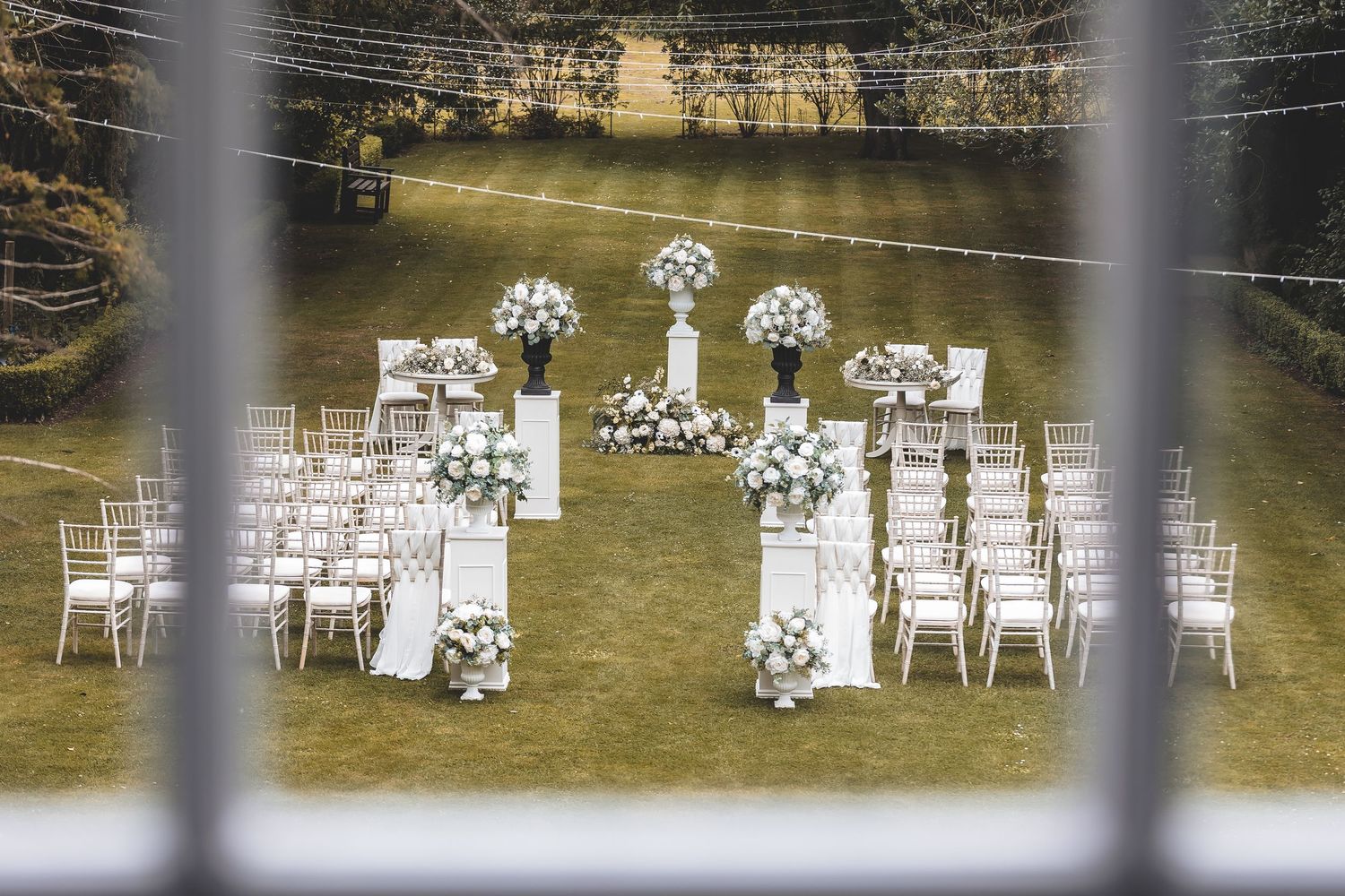 An outdoor ceremony at Bardney Hall.