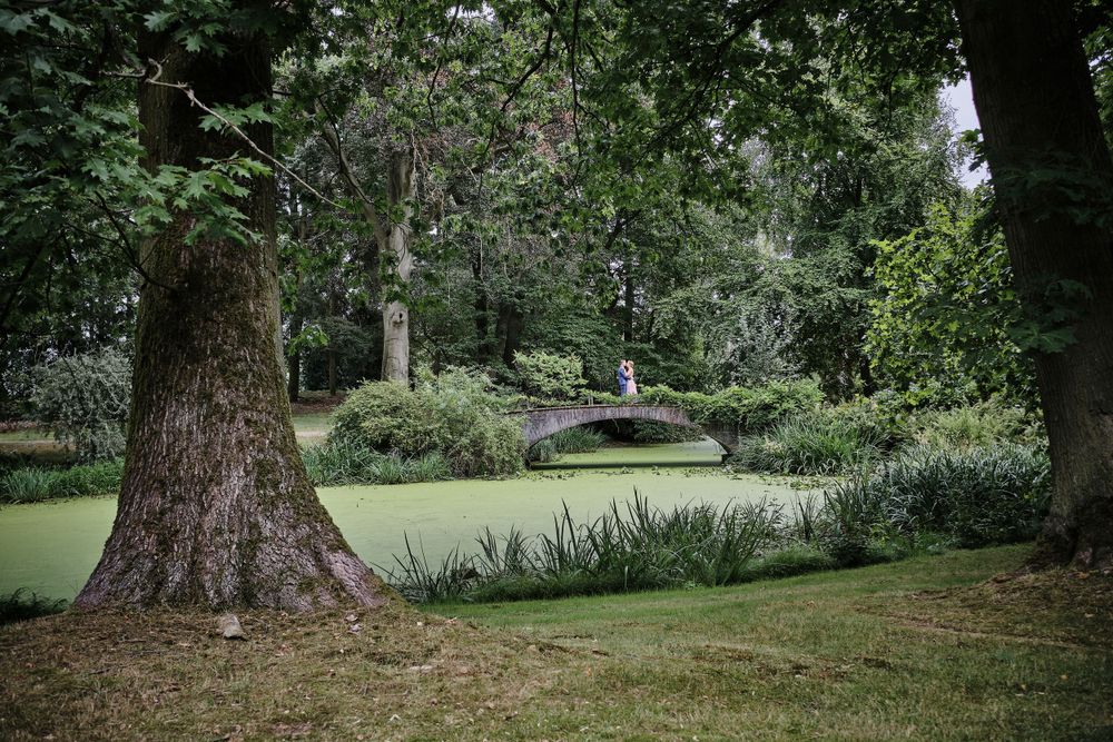 Romantisch Bruidspaar Natuur Nuenen Foto