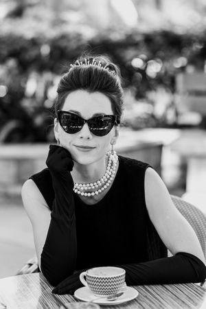 a session inspired by Breakfast at Tiffany's in Mallorca
