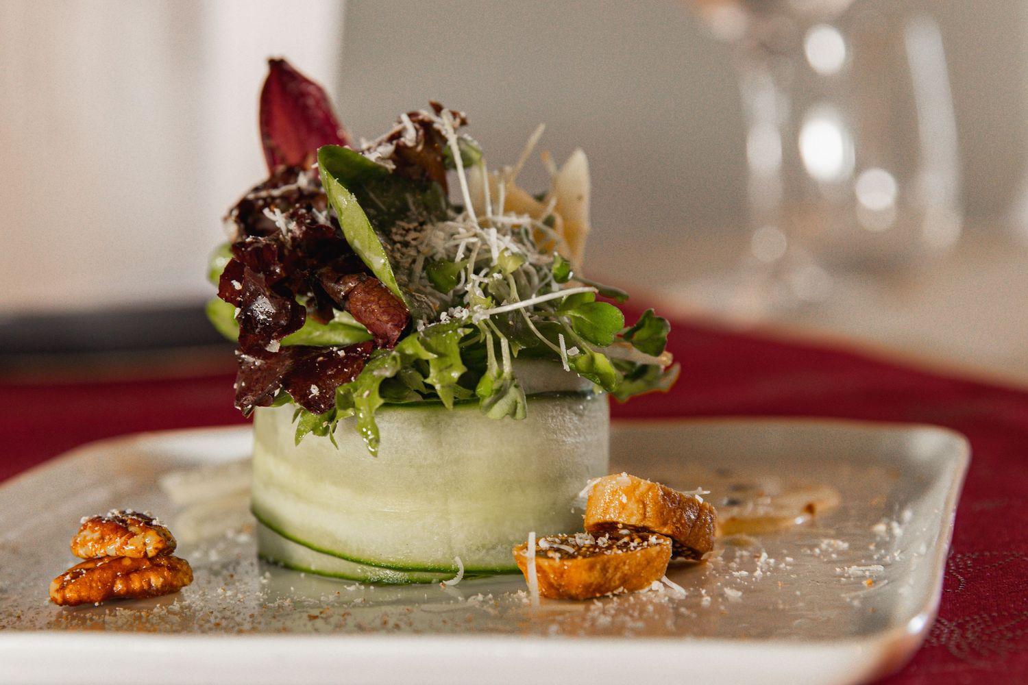 Professional food photography of an elegantly plated appetizer for an Alberta culinary business”