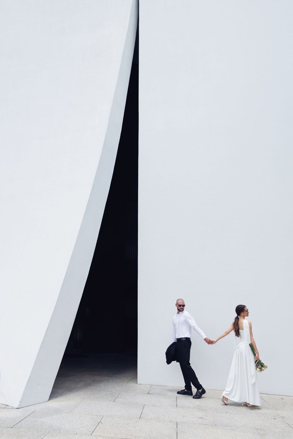Bride and groom at the Chapel of St. Basil