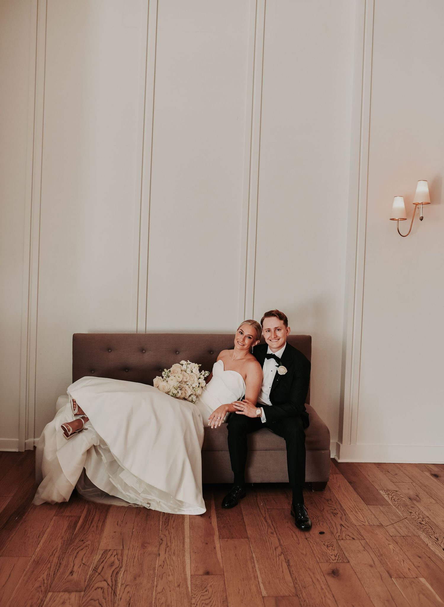 Bride and groom surrounded by candlelight at their Dallas reception