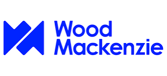 Wood Mackenzie company logo featuring bold blue text and geometric W icon on white background.