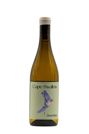 Cape Swallow Chenin Blanc white wine bottle with elegant bird label design, 750ml South African white wine.