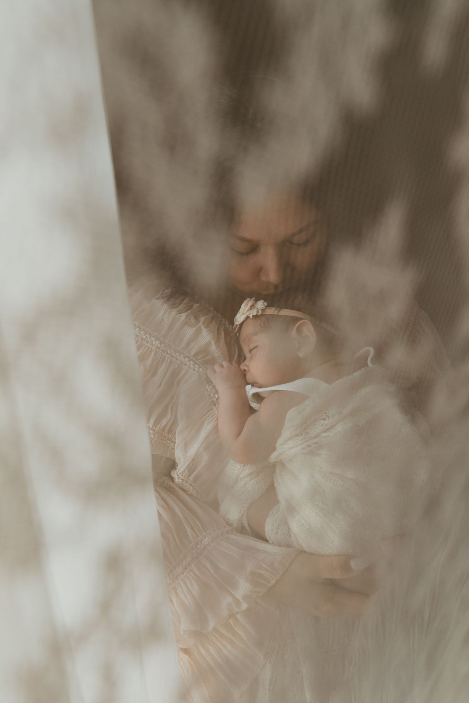 Dreamy Editorial Motherhood image from newborn session in Tyler Tx studio