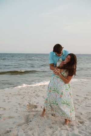 Couple photo session in the sand on the beach in Gulf shores and Orange beach.