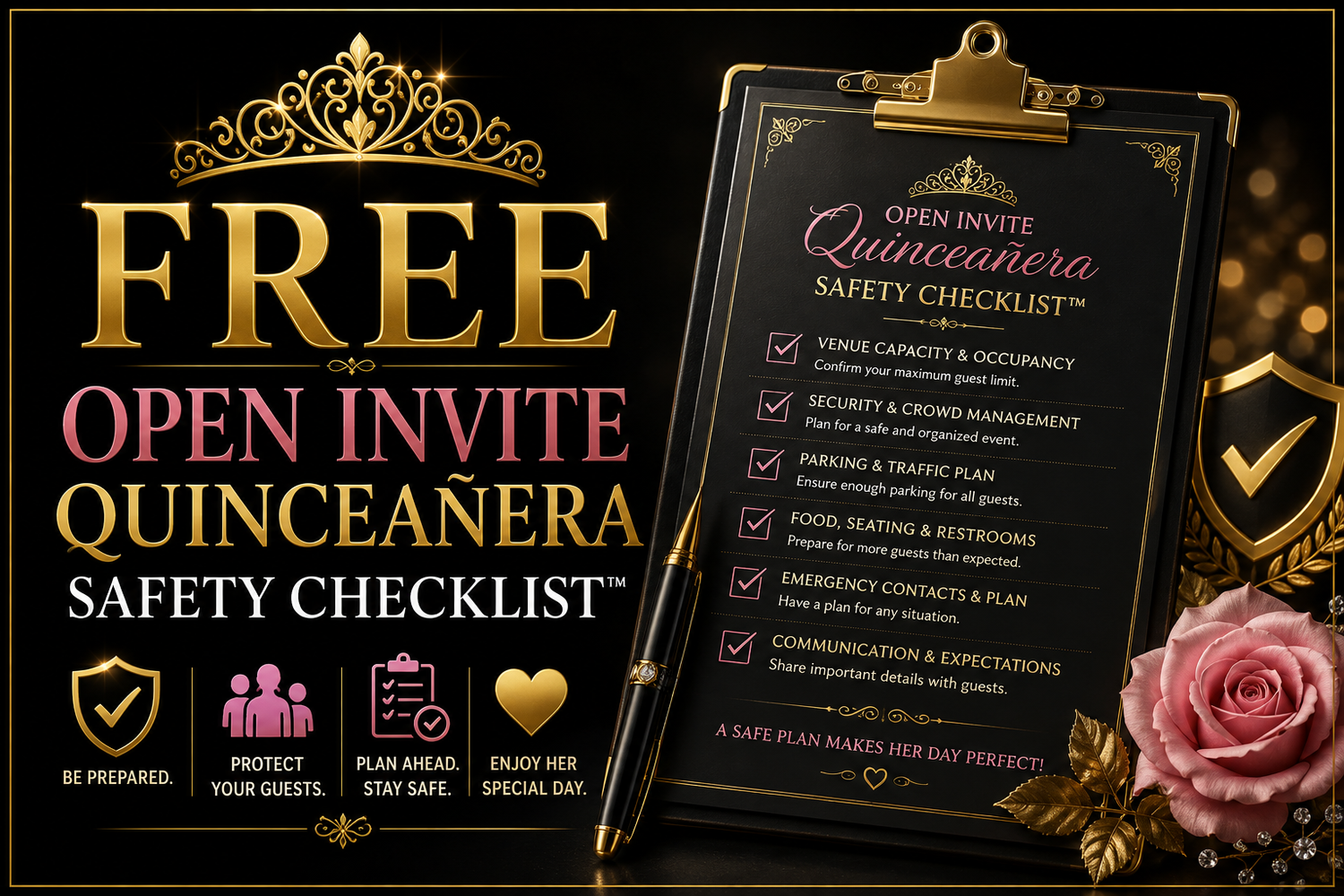 Quince ballroom reaching capacity after viral invitation showing guest list planning, venue occupancy and parking management preparation