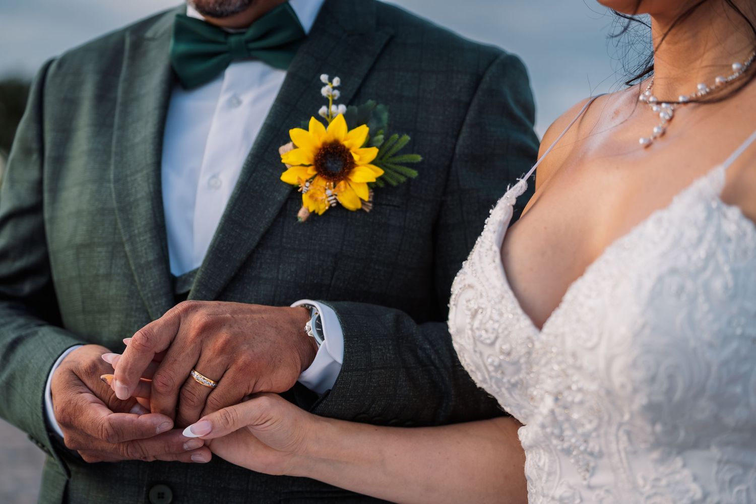 just married pic with rings