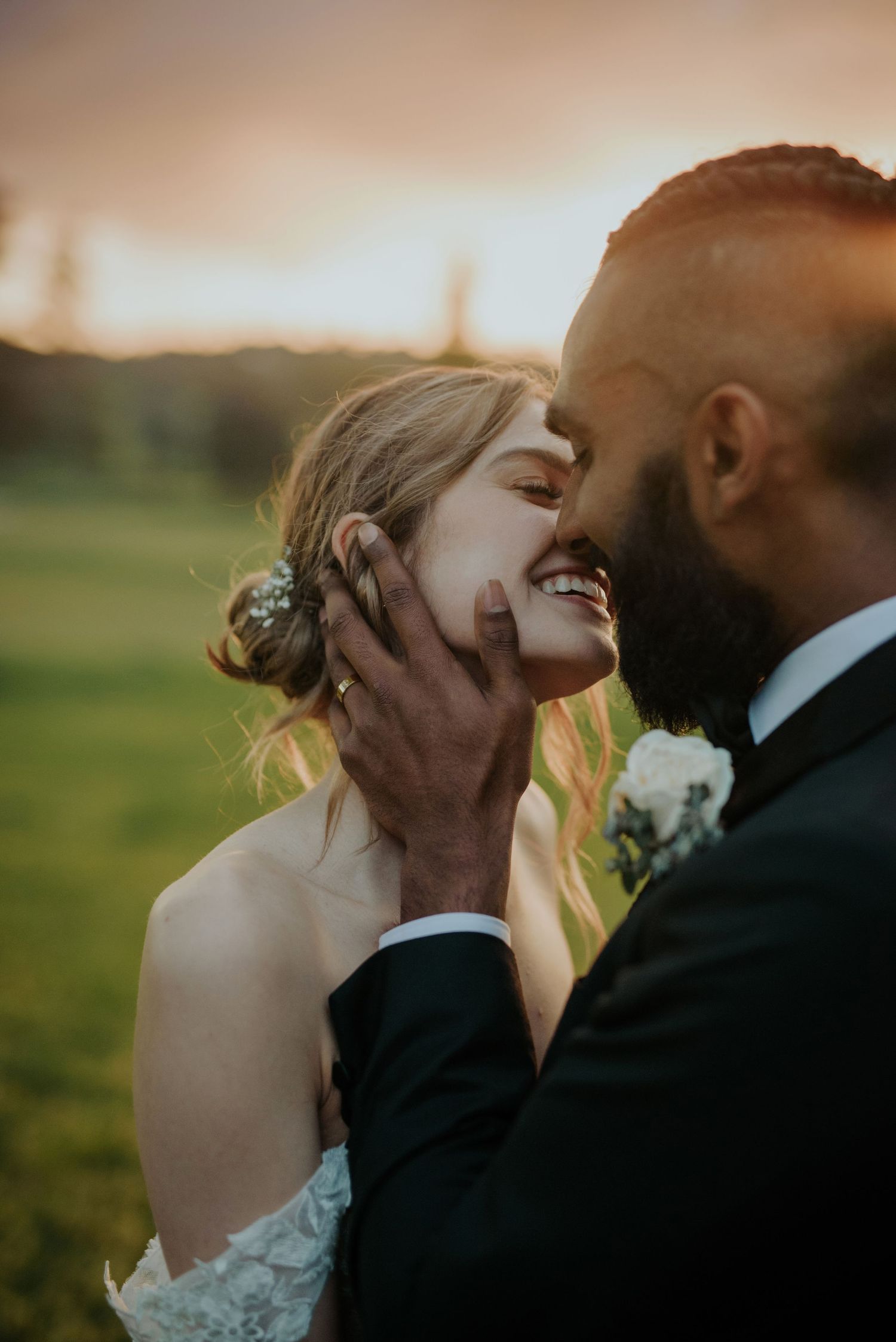 Candid relaxed sunset at Yarra Valley Lodge wedding photography
