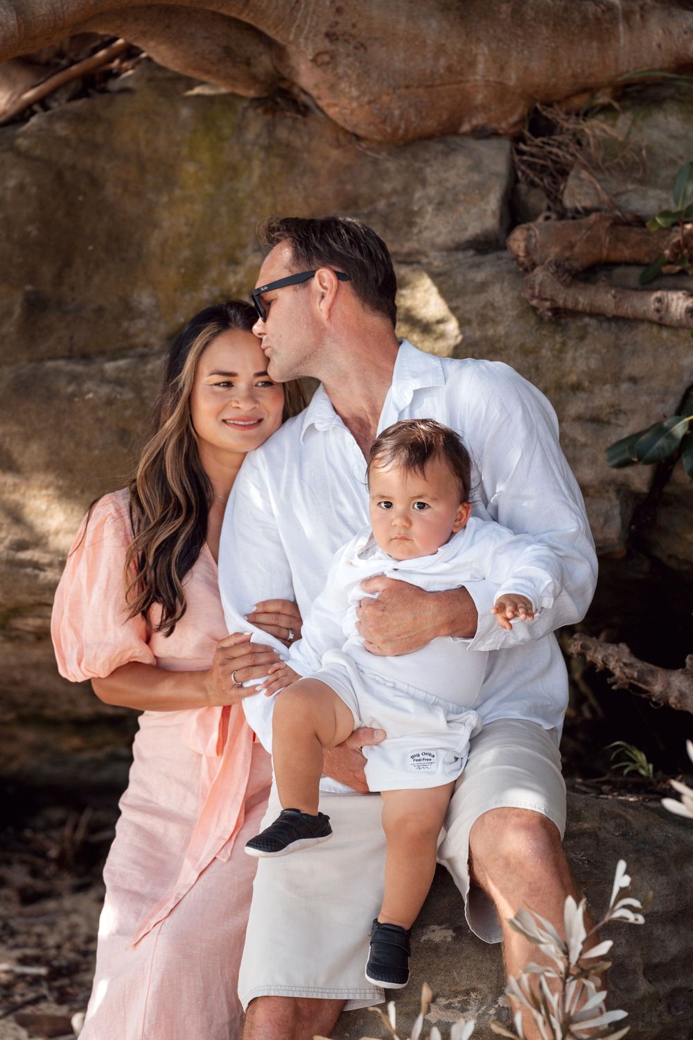 a family with a year old son photoshoot in Mosman