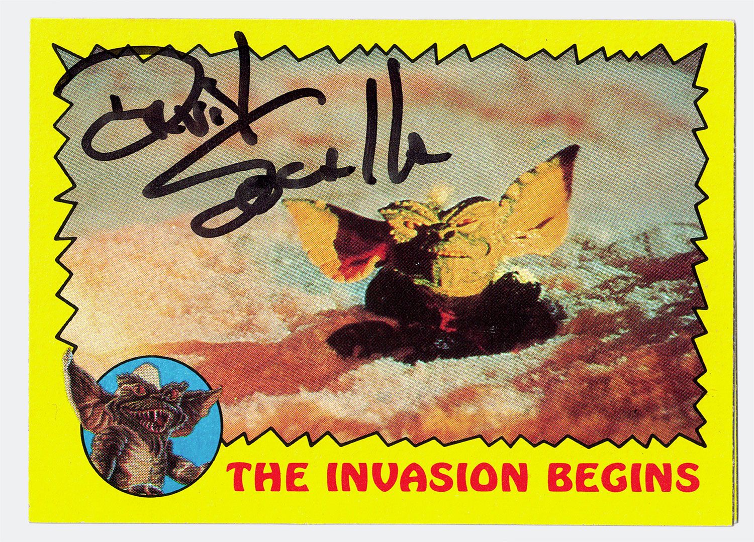 Signed Gremlins movie trading card