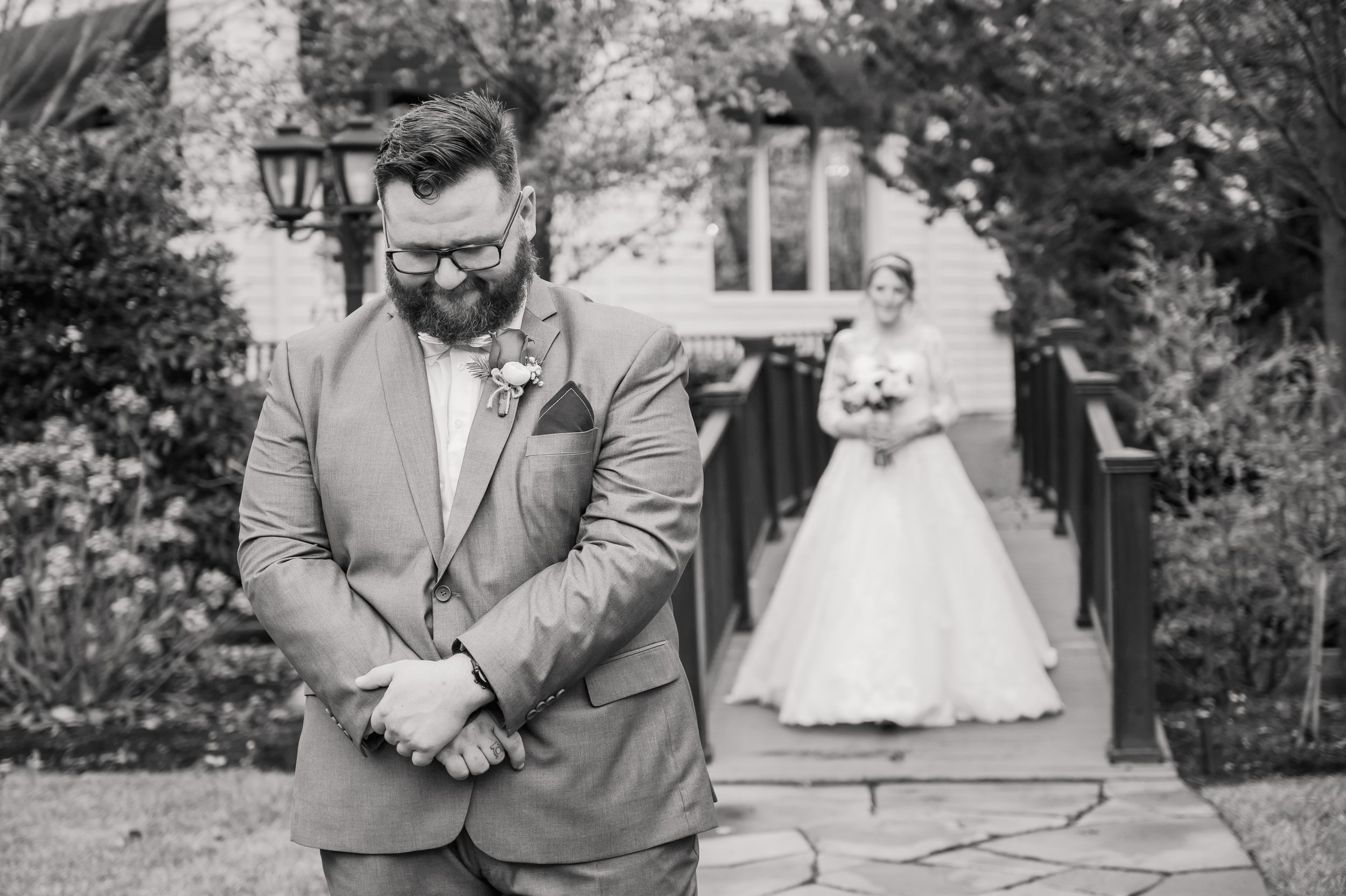 groom before first look - Lynn Monaco Photography