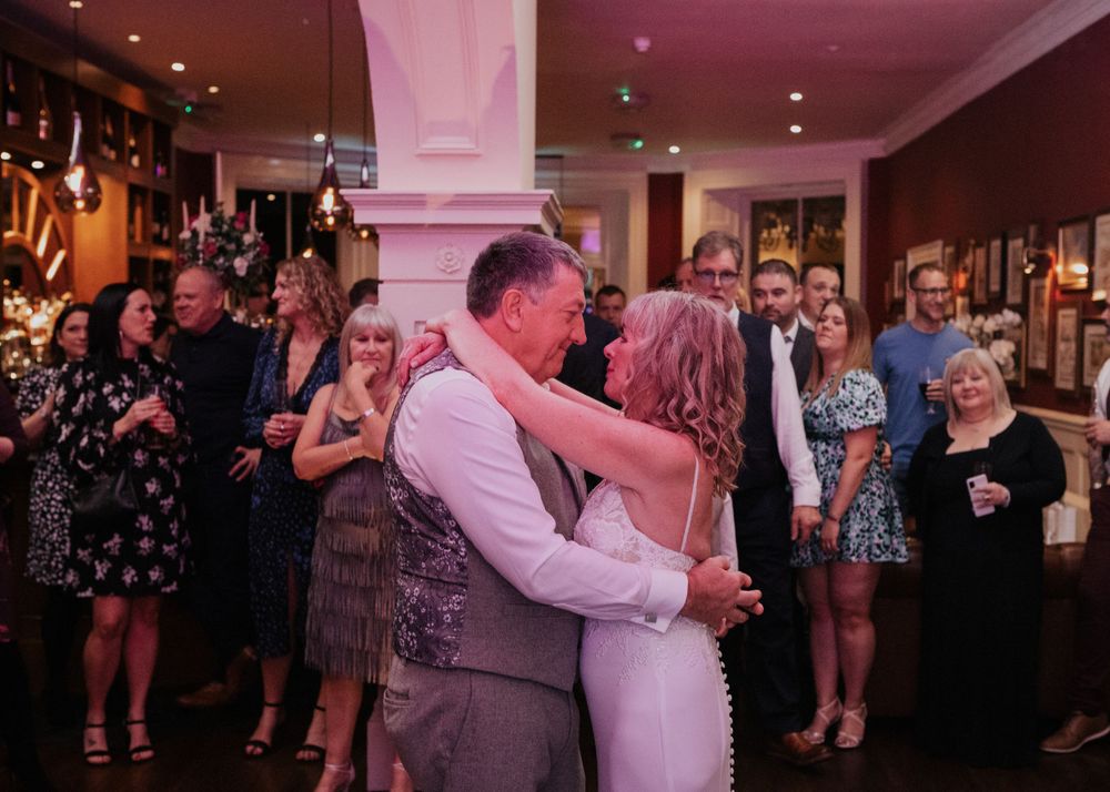bride and groom first dance at a wedding at St Elizabeth's House in Plympton