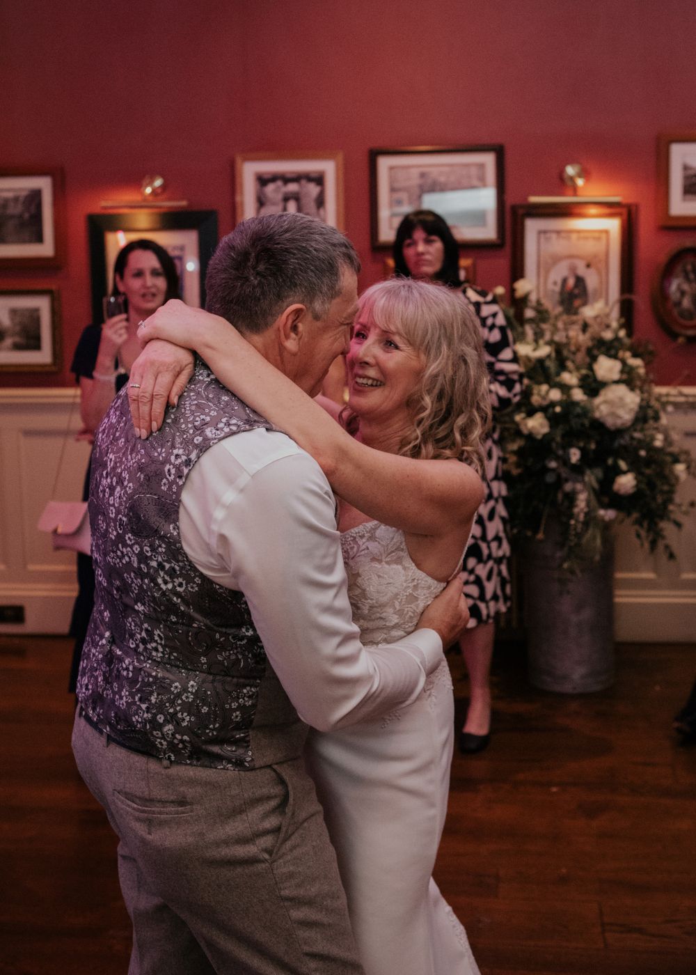 bride and groom first dance at a wedding at St Elizabeth's House in Plympton