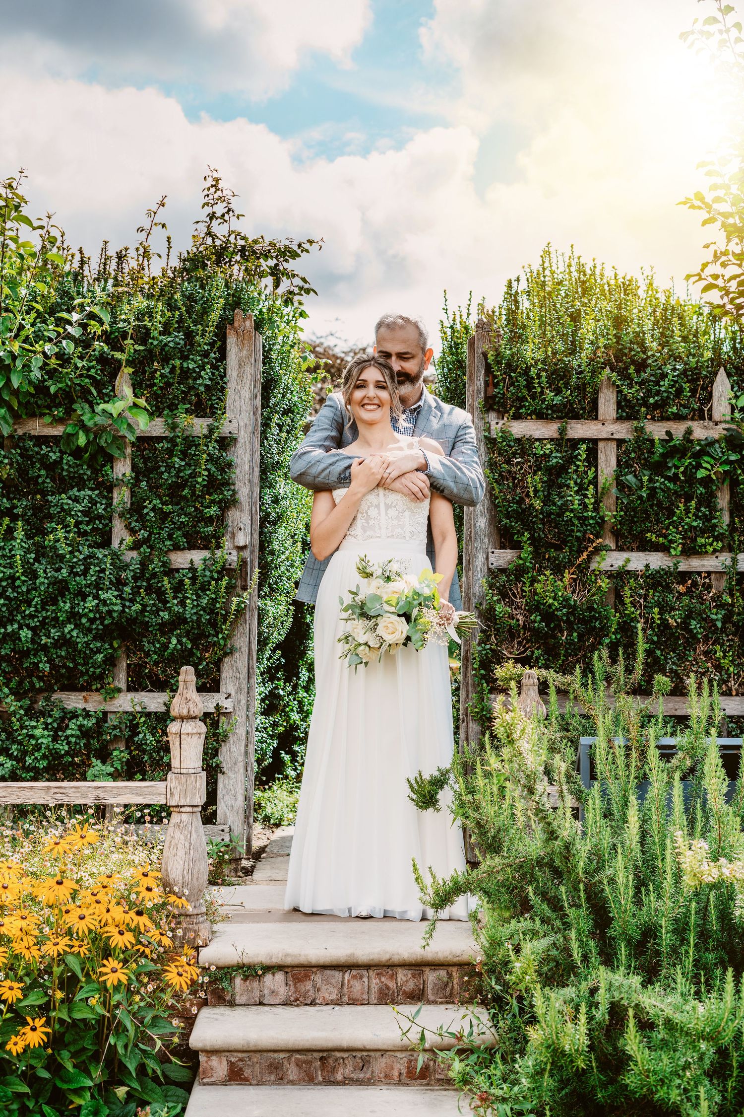 Informal and fun wedding portraits at Shakespears New Place