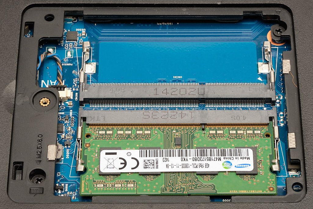 Typical laptop memory module in situ