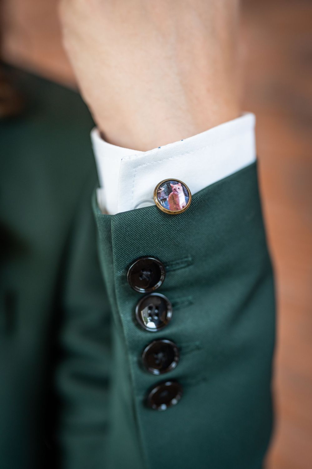 custom cufflinks detail shot
