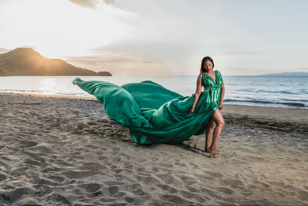 sunset flying dress photography at Riu Palace Guanacaste