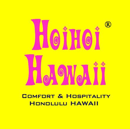 Hoihoi Hawaii logo in pink retro font on yellow background, Comfort & Hospitality Honolulu Hawaii.
ハワイウェディング
ハワイ挙式