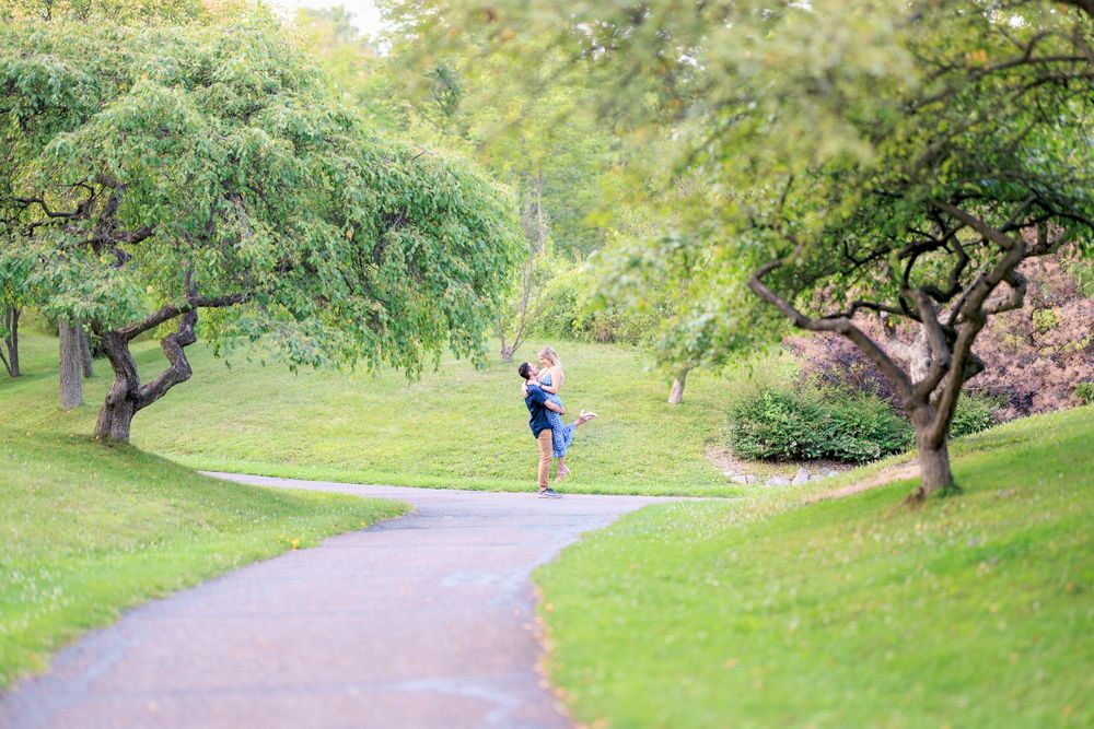 Engaged Couple During Engagement Photo Session in Akron, Ohio
