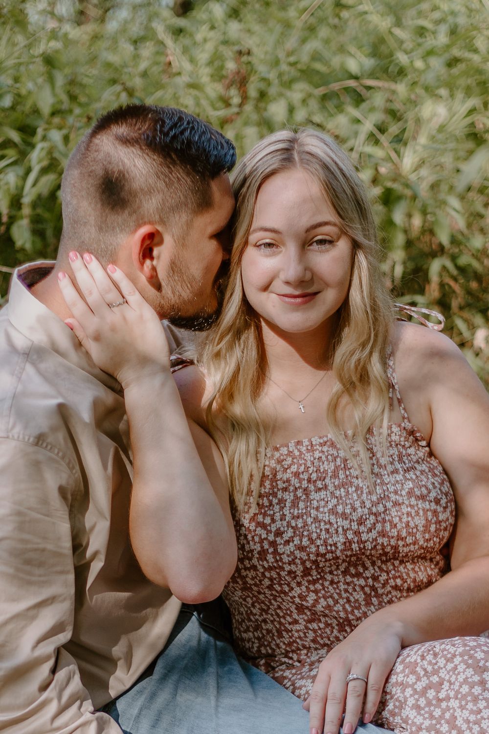 Couple in field at couples session