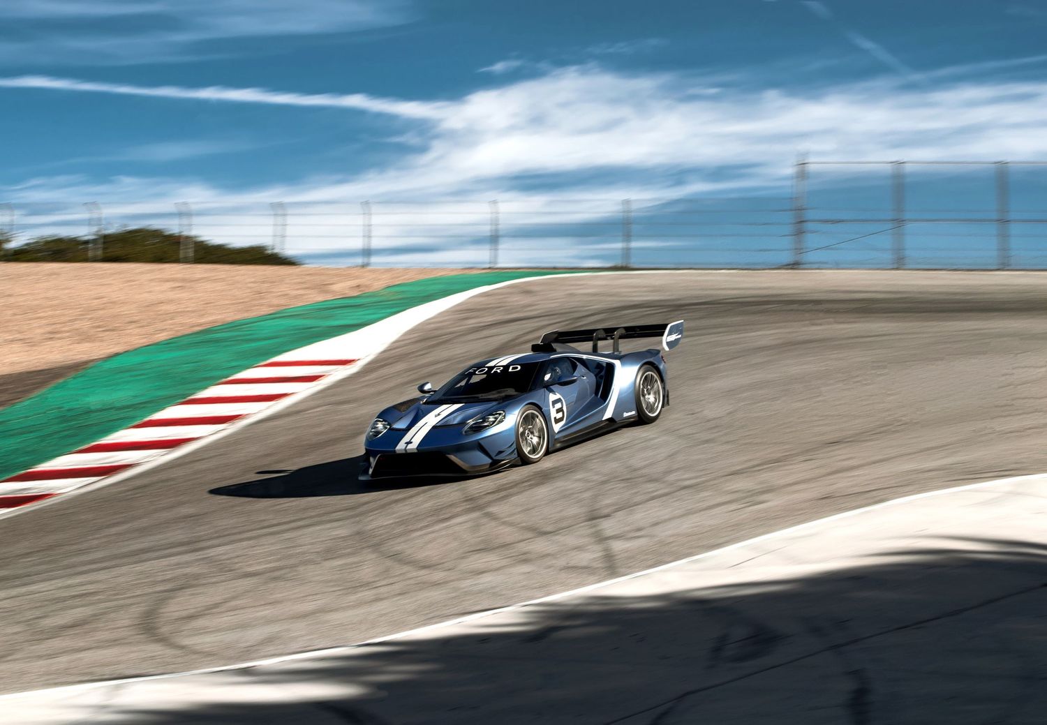 Blue Ford GT Laguna Seca Track Shots Monterey California