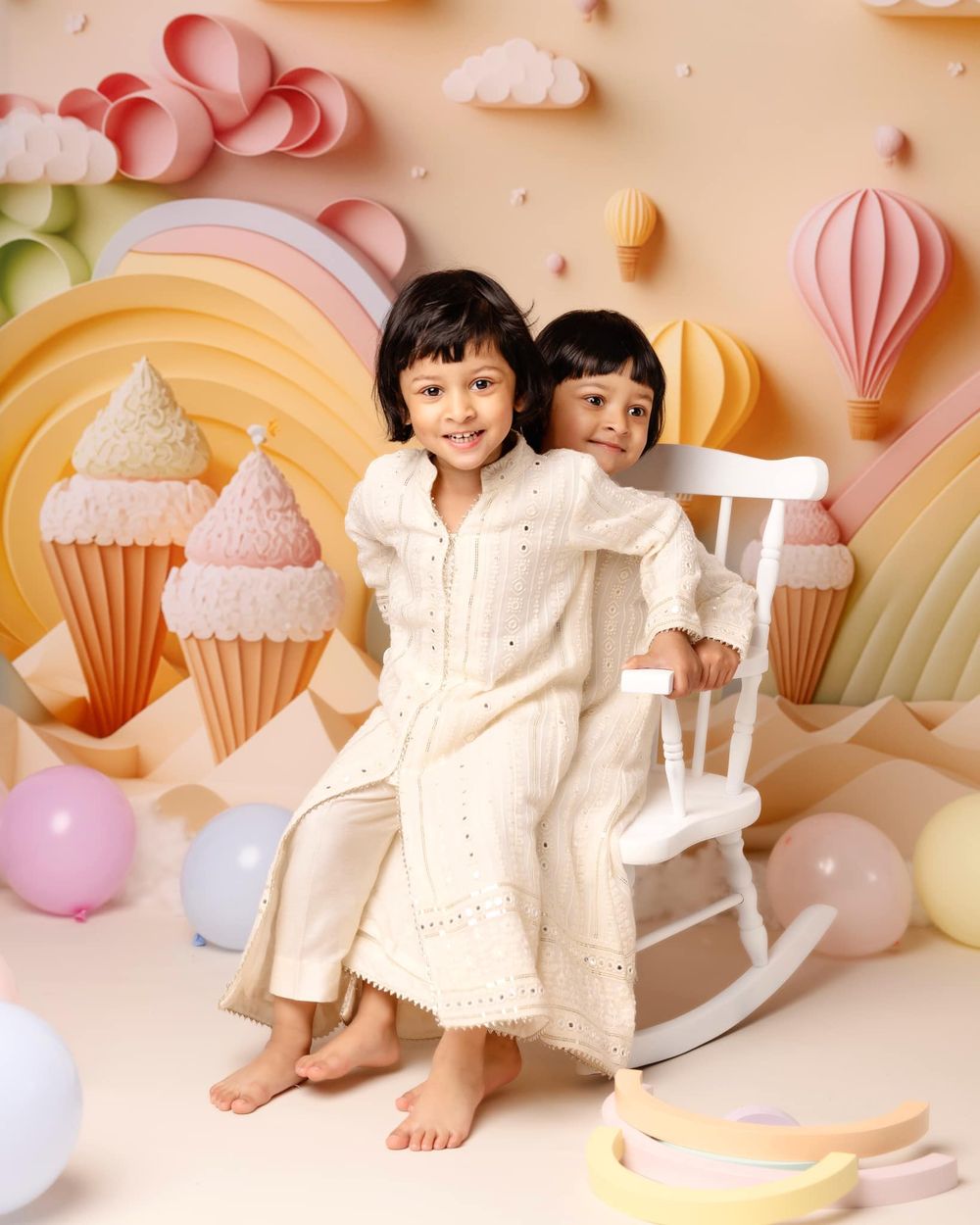 twin girls birthday fun photo