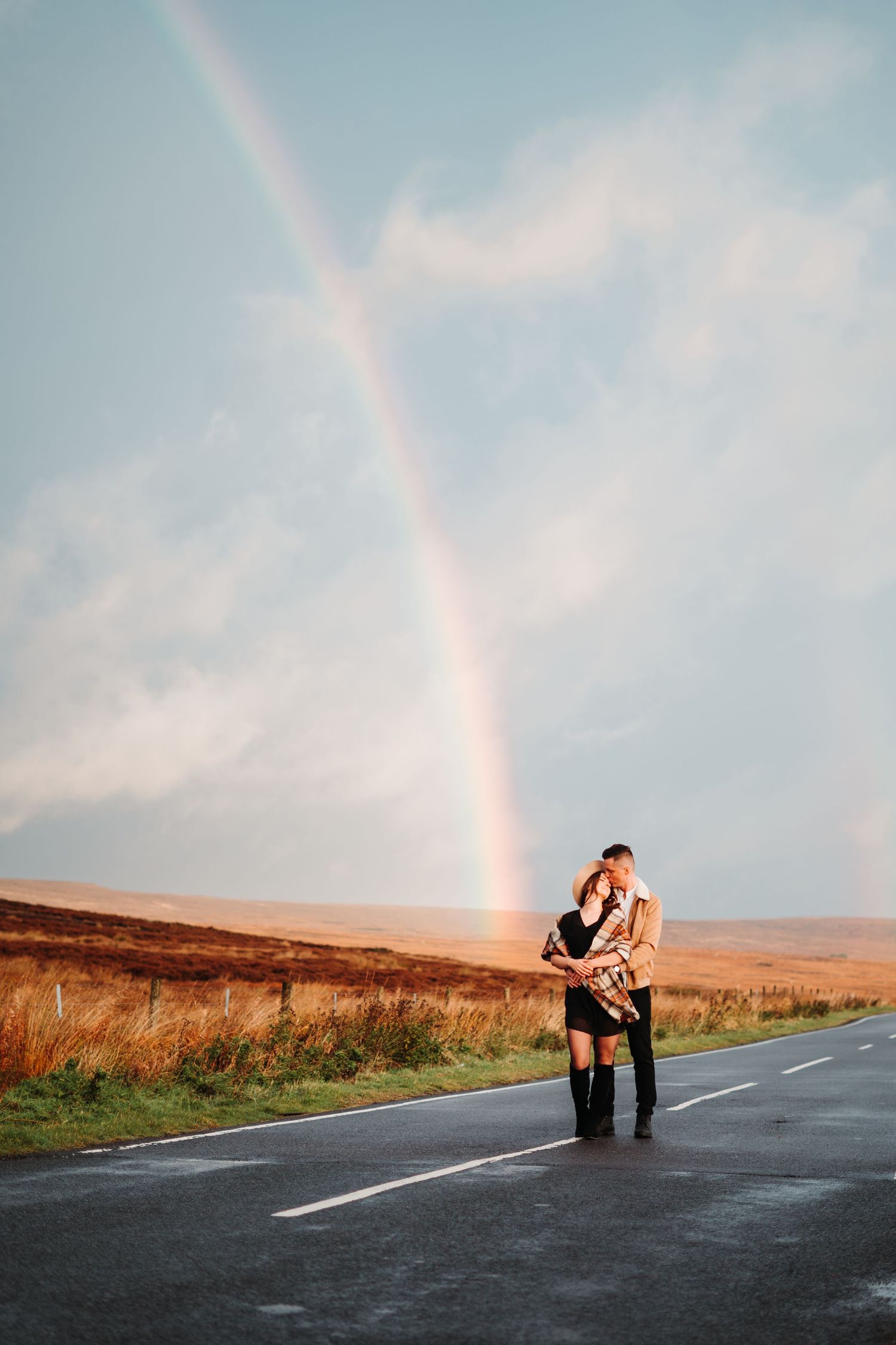 engagement shoot peak district rainbow