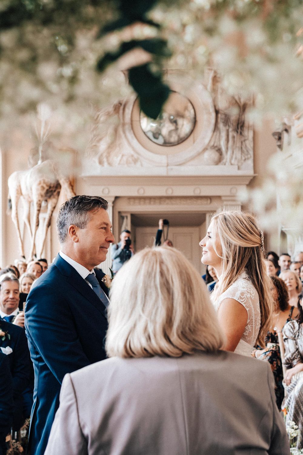 Lisa Faulkner and John Torode first look wedding Aynhoe Park