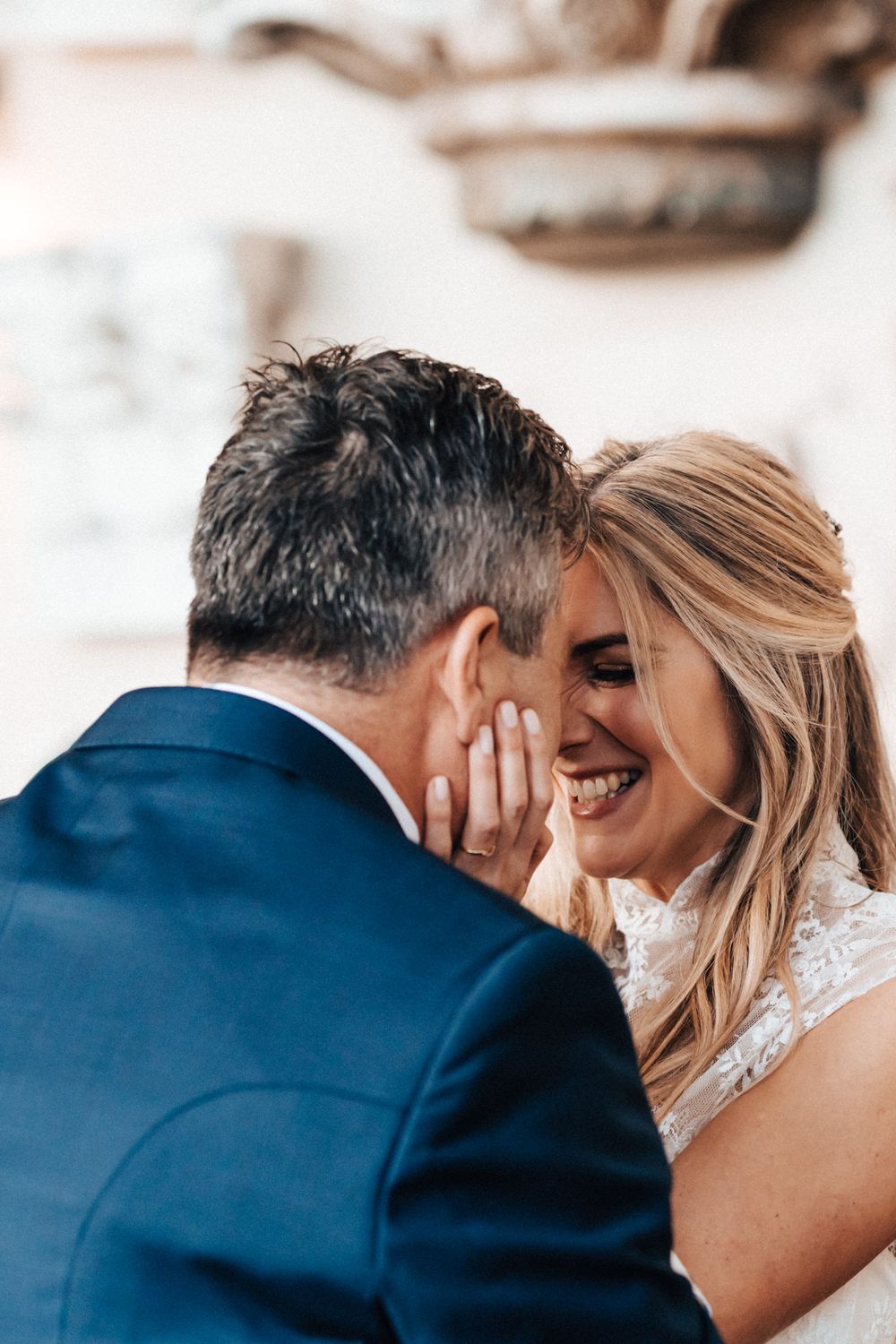 Lisa Faulkner and John Torode's Wedding at Aynhoe Park face squeeze