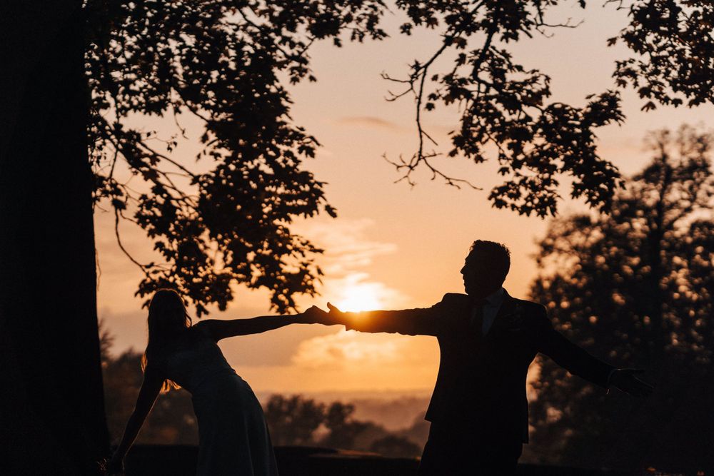 Lisa Faulkner and John Torode's Wedding at Aynhoe Park John Lisa dancing outside