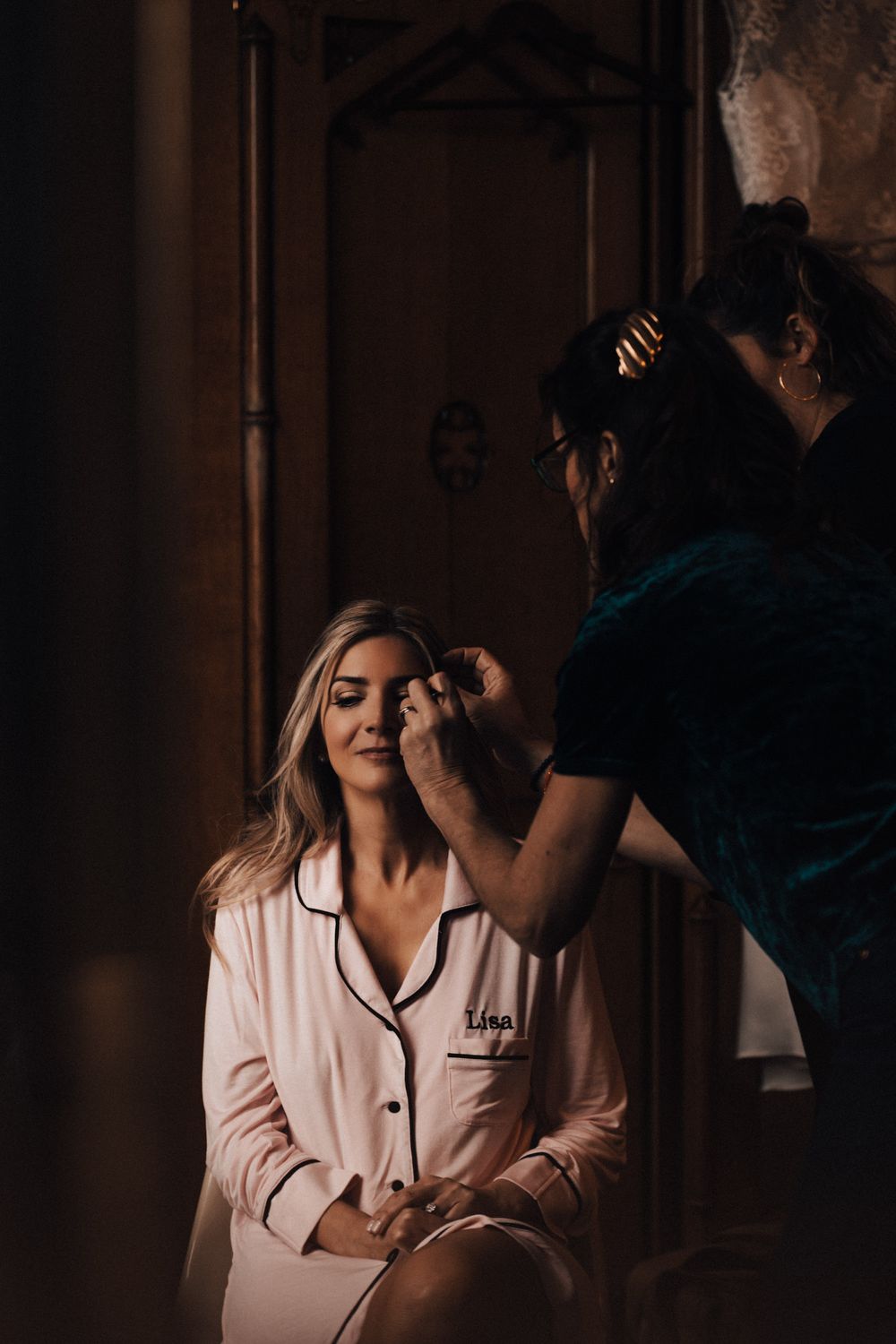Lisa Faulkner and John Torode's Wedding at Aynhoe Park makeup shot