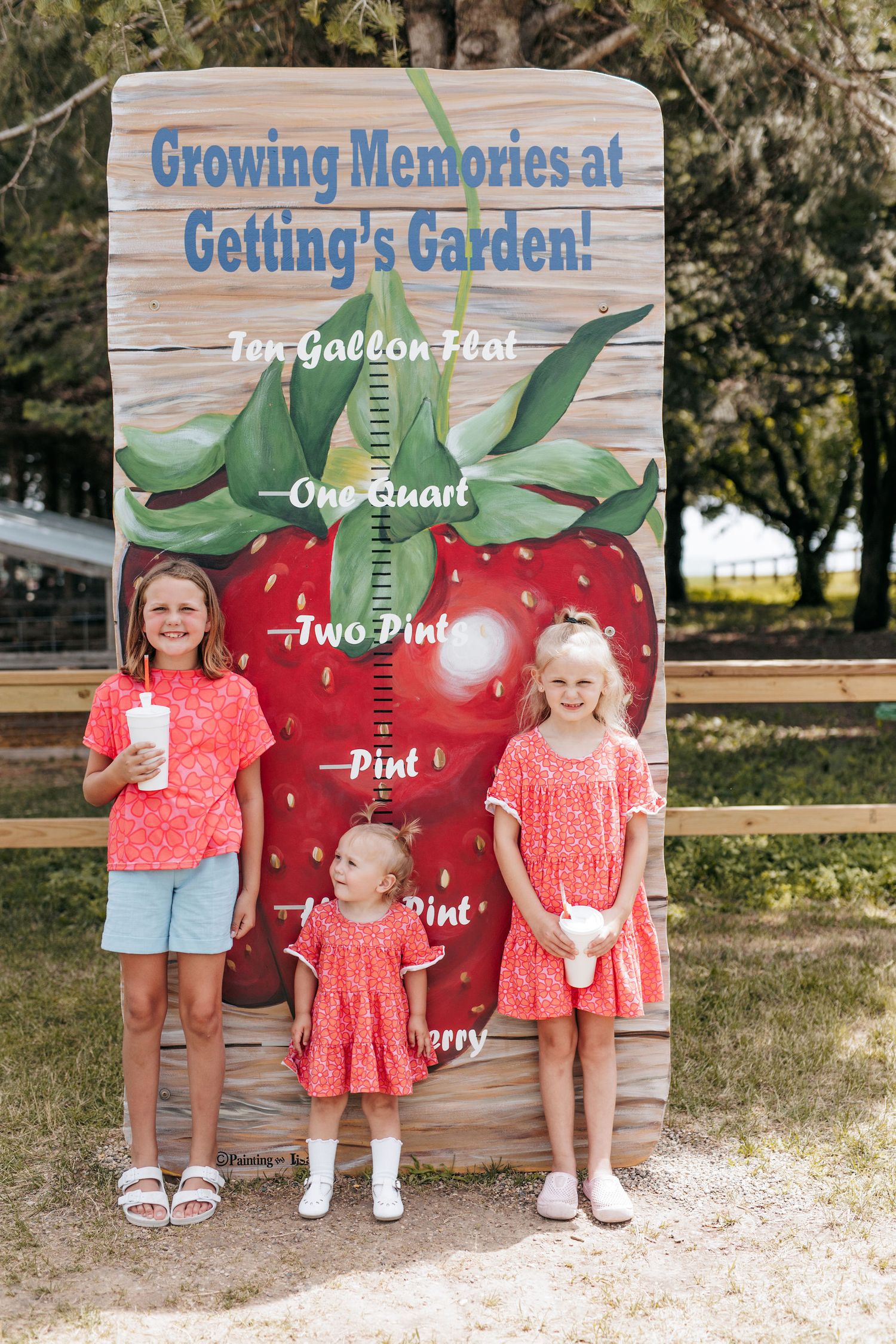 three little girls growing memories at gettings garden