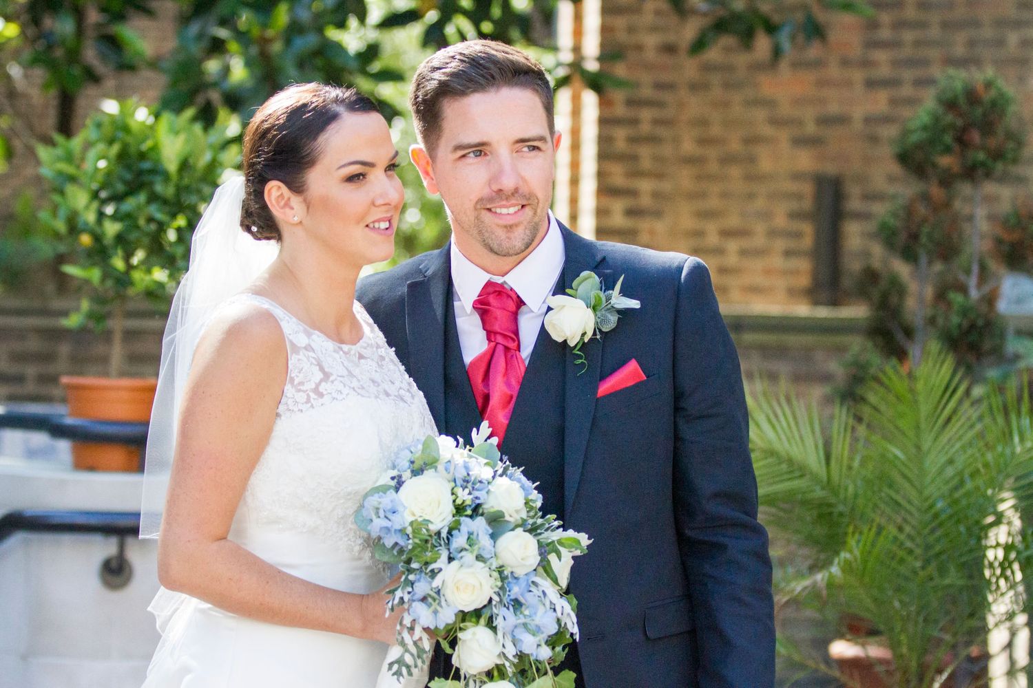Gorgeous bride and groom in Hertfordshire