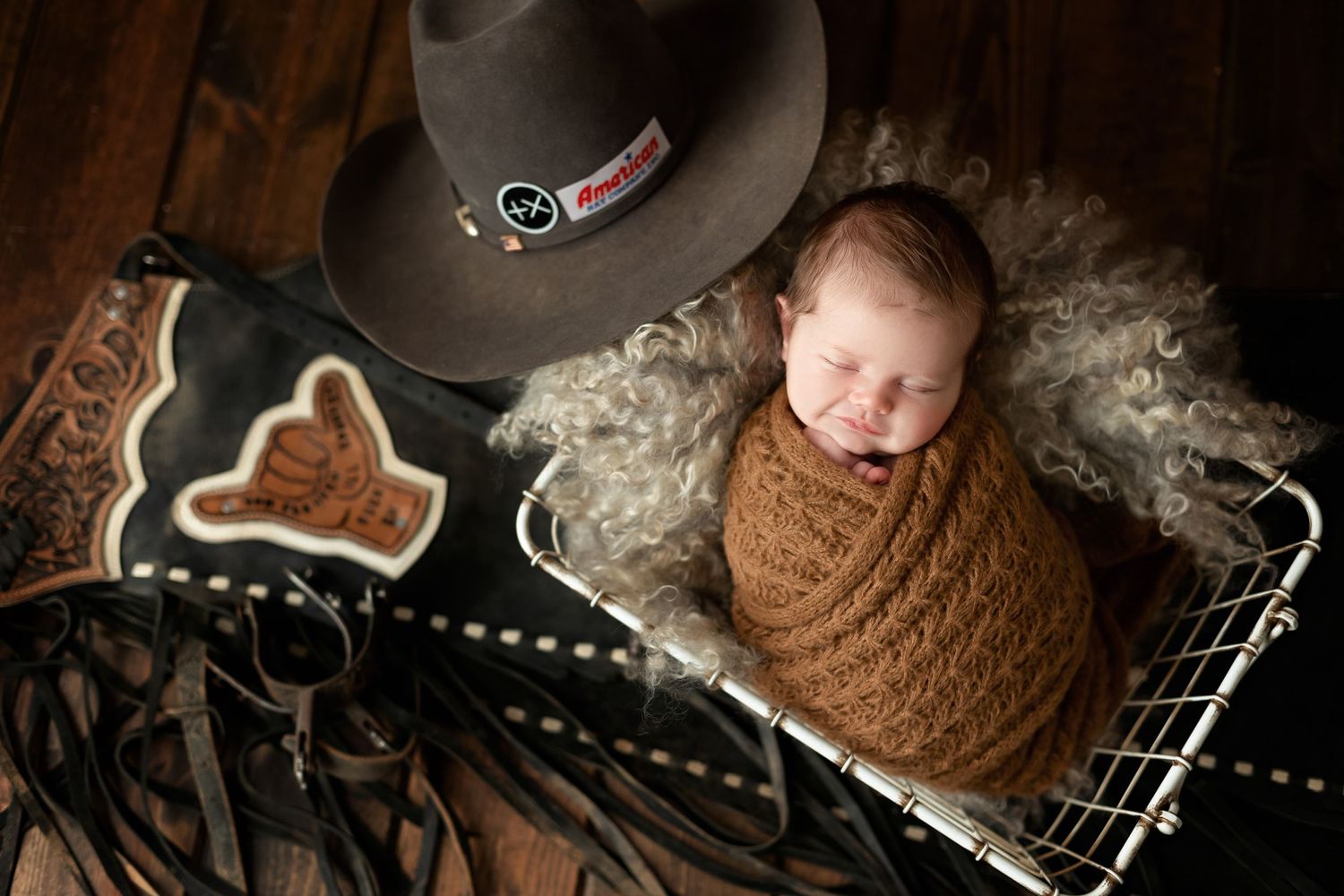 A rodeo themed newborn session. Greenville SC newborn photographer, Easley, SC newborn photographer, Upstate SC newborn