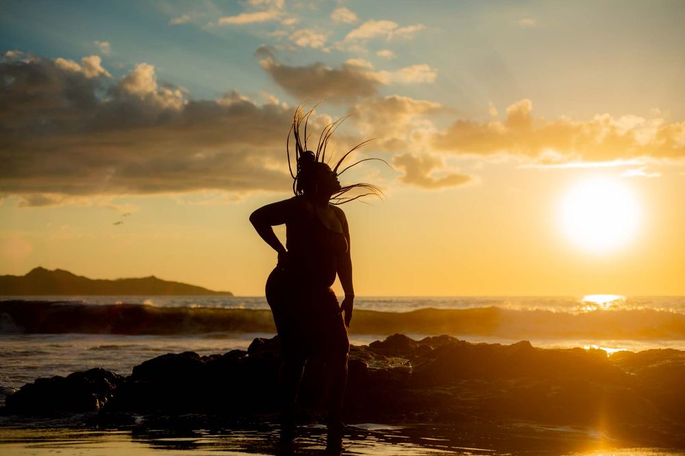 Portrait Sunset Photo Shoot in Flamingo Beach