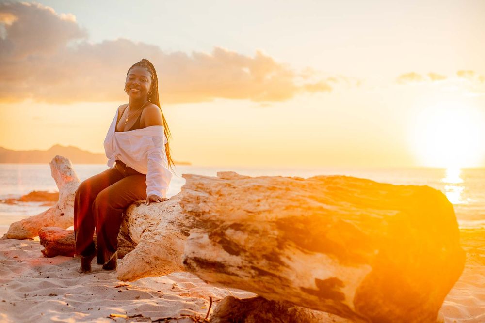 Portrait Sunset Photo Shoot in Flamingo Beach