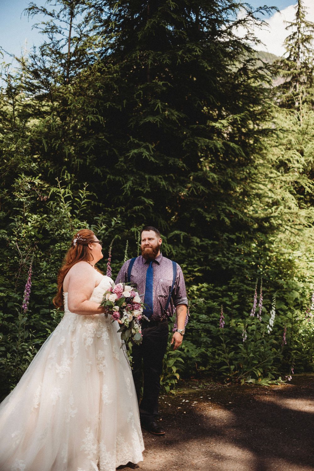 Groom turns and see's his bride for the first time, in near tears