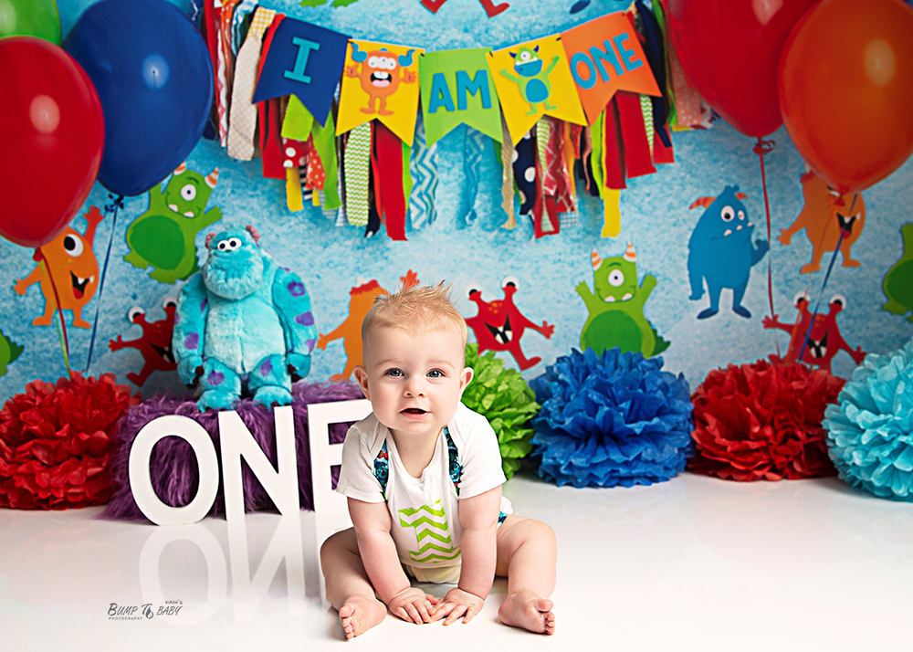 Monster theme cake smash photoshoot Croydon Melbourne