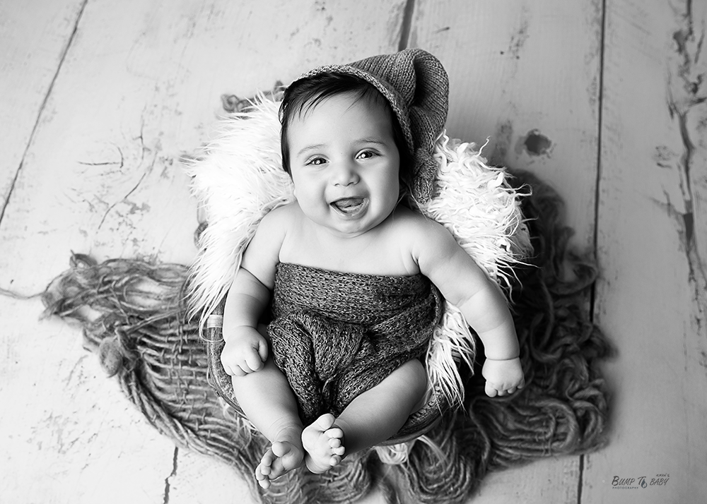 Laughing 3 months old baby photoshoot Croydon Melbourne